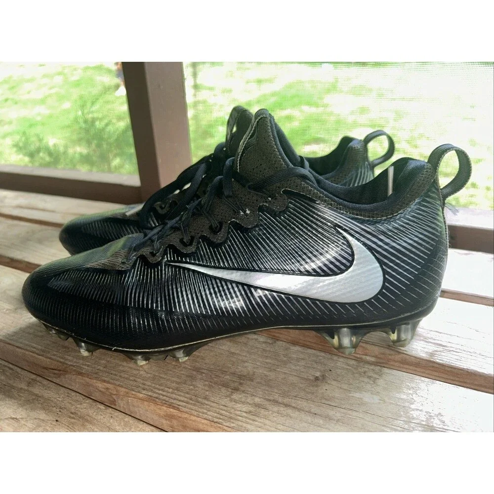 Nike Vapor Untouchable Pro Football Cleats Black Silver Size 11.5